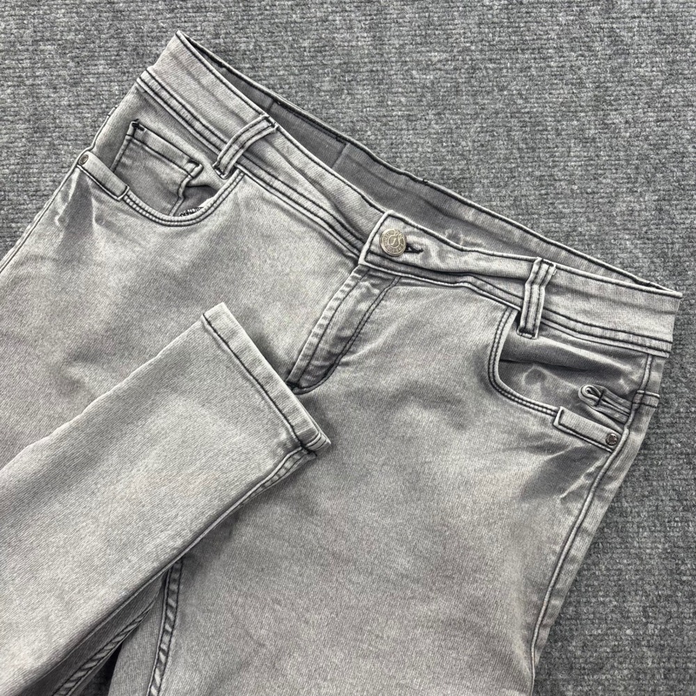 Free Spirit Skinny Jeans 34 Grey Acid Washβ Moto Ankle Detail Womens